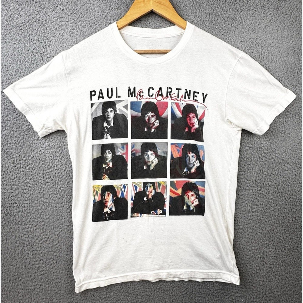 Paul‎ McCartney 2014 Out There Tour Shirt Faces Grid Concert Tee Adult M White